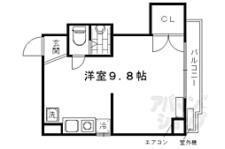 ロイヤル河原町五条 1DKの間取図画像
