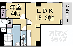 パインフィールド七条 1LDKの間取図画像