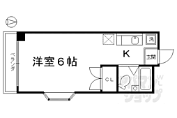 コートジュエル 1Kの間取図画像