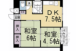 東寺ハイム 2DKの間取図画像