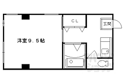 第3ヌヴェールハイツ 1Kの間取図画像