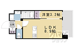 プレサンスTHEKYOTO粋都 1LDKの間取図画像
