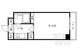 プレジャーコート 1Kの間取図画像