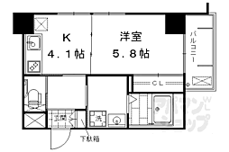 クリプトメリア京都六条 1Kの間取図画像