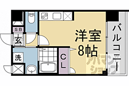 プレサンス京都室町通紫水 1Kの間取図画像