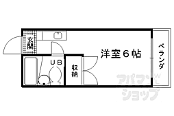 アビタシオン藤 1Kの間取図画像