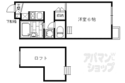 レオパレスクレスト 1Kの間取図画像