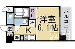 プレサンス京都室町通紫水 1Kの間取図画像