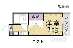 ヤングヴィレッジ河原町 1Kの間取図画像
