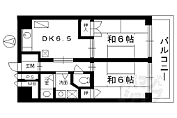 宝蔵マンション 2DKの間取図画像