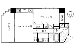 セントポーリア西大路七条 1LDKの間取図画像