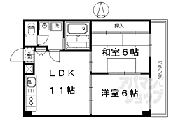 コーポ西ノ庄 2LDKの間取図画像