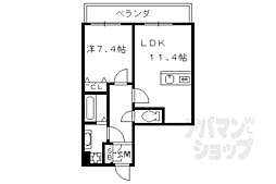 KDXレジデンス西大路 1LDKの間取図画像