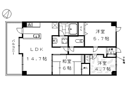 信開ガーデンコート西大路 3LDKの間取図画像