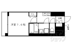 CRYSTALGLANZ京都西大路 1Kの間取図画像