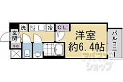 エステムコート京都千雅邸 1Kの間取図画像
