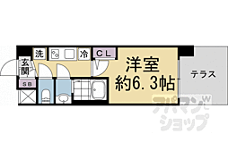 エステムコート京都千雅邸 1Kの間取図画像