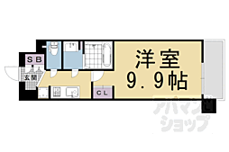 ソルテラス京都洛南 1Kの間取図画像