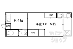 マンション千丈 1Kの間取図画像