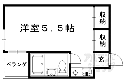 ボックス七条 ワンルームの間取図画像