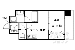 ベラジオ京都烏丸十条2 1DKの間取図画像