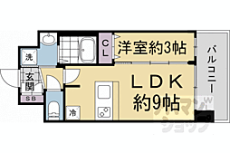 プレサンスTHEKYOTO粋都 1LDKの間取図画像