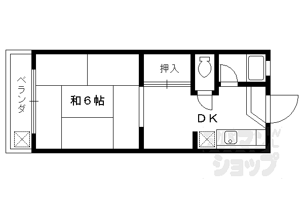 京都府京都市上京区下ノ森通仁和寺街道下る鳳瑞町(賃貸マンション1DK・4階・23.29㎡)の写真 その2