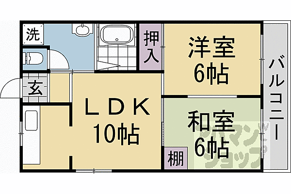 京都府京都市上京区牡丹鉾町(賃貸マンション2LDK・4階・42.12㎡)の写真 その2