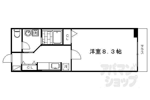 京都府京都市右京区太秦門田町(賃貸アパート1K・1階・28.97㎡)の写真 その2