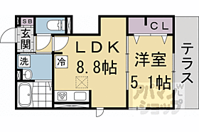 京都府京都市右京区嵯峨天龍寺今堀町（賃貸アパート1LDK・2階・34.46㎡） その2