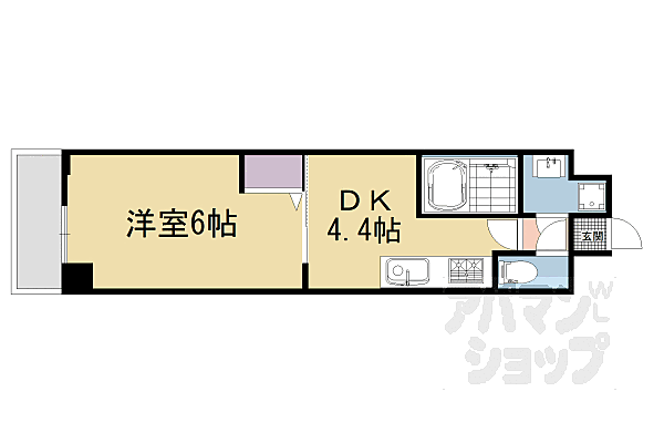 京都府京都市中京区壬生上大竹町(賃貸マンション1DK・2階・26.04㎡)の写真 その2