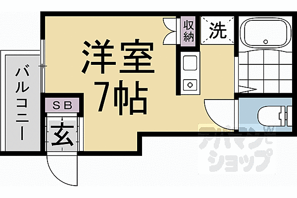 京都府京都市上京区六軒町通五辻上る末広町(賃貸マンション1R・3階・18.36㎡)の写真 その2