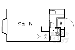 京福電気鉄道北野線 北野白梅町駅 徒歩19分の賃貸アパート 2階1Kの間取り