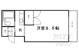 京福電気鉄道北野線 北野白梅町駅 徒歩20分の賃貸マンション 1階1Kの間取り