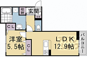 京都府京都市右京区梅津北川町（賃貸マンション1LDK・1階・48.16㎡） その2