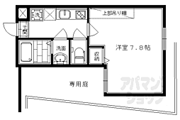 フラッティ堀川高辻 1Kの間取図画像