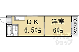 阪急京都本線 西院駅 徒歩7分の賃貸マンション 4階1DKの間取り
