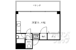 ホワイトクレステ ワンルームの間取図画像