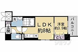 阪急京都本線 西京極駅 徒歩10分の賃貸マンション 4階1LDKの間取り
