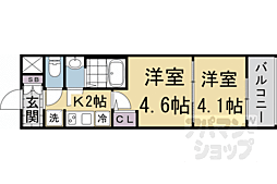京都市上京区革堂前之町マンション 2Kの間取図画像