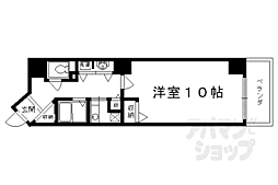 ビレイユ眞英河原町 6階1Kの間取り