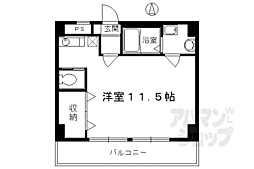 近鉄京都線 上鳥羽口駅 徒歩8分の賃貸マンション 3階ワンルームの間取り