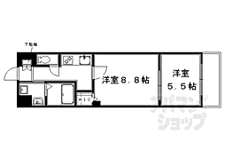 三条双月堂 4階2Kの間取り