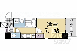 近鉄京都線 東寺駅 徒歩10分の賃貸マンション 2階1Kの間取り