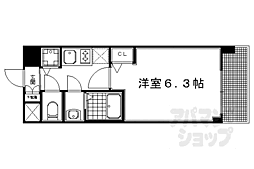 プレサンス京都五条天使突抜 4階1Kの間取り