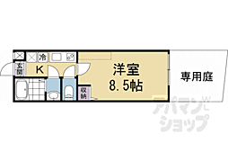 京福電気鉄道北野線 龍安寺駅 徒歩2分の賃貸マンション 1階1Kの間取り