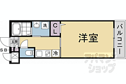 阪急京都本線 西院駅 徒歩13分の賃貸マンション 5階1Kの間取り