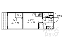 Ｒｅｓｉｄｅｎｃｅ二条洛中庵 1階1LDKの間取り