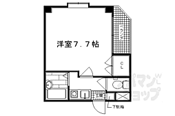 阪急京都本線 西院駅 徒歩8分の賃貸マンション 3階1Kの間取り