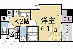 JR東海道・山陽本線 西大路駅 徒歩7分の賃貸マンション 5階1Kの間取り